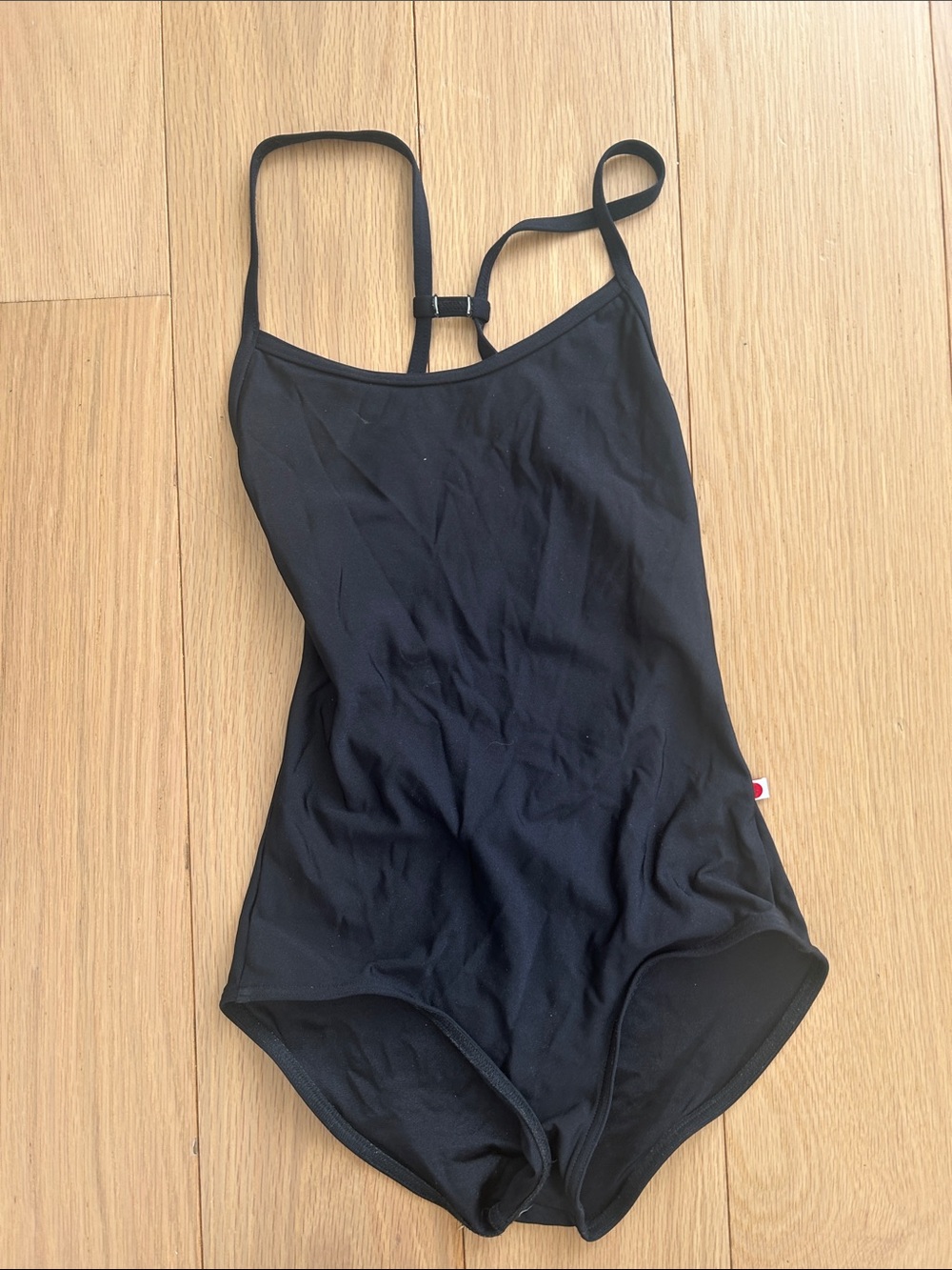Yumiko black camisole razorback leotard